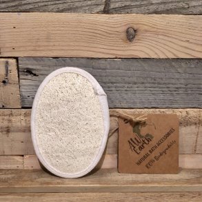 AW - Badesvamp i Loofah & Bomuld med elastik (lille)