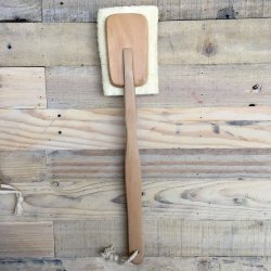 Badebrste i Tr med Naturlig Loofah Svamp