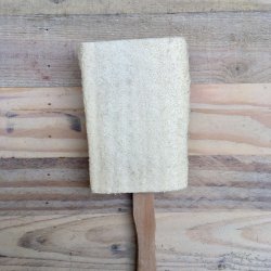 Badebrste i Tr med Naturlig Loofah Svamp