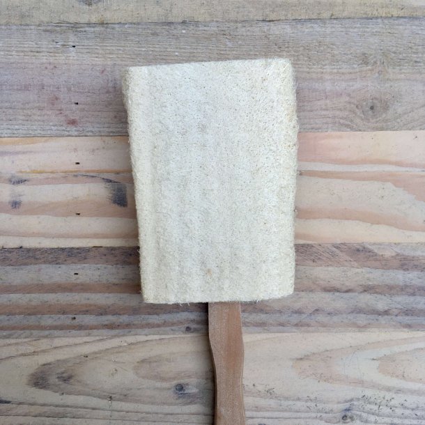 Badebrste i Tr med Naturlig Loofah Svamp