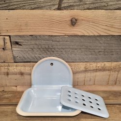 Emalje Sbeskl med Ophng - Lys Bl