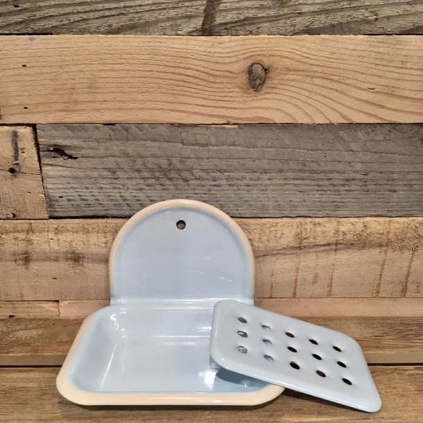 Emalje Sbeskl med Ophng - Lys Bl