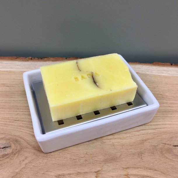 Keramik Sbeskl med Stlrist - Hvid