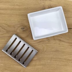 Keramik Sbeskl med Stlrist - Hvid