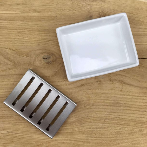 Keramik Sbeskl med Stlrist - Hvid