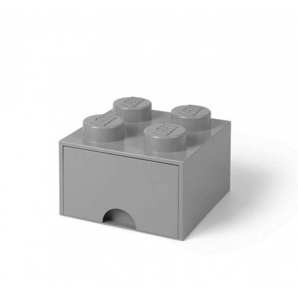 Lego Skuffe Opbevaringsklods Med 1 Skuffe 4 Medium Stone Grey