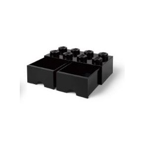 Lego Opbevaringsklods 8 med 2 skuffer - Sort
