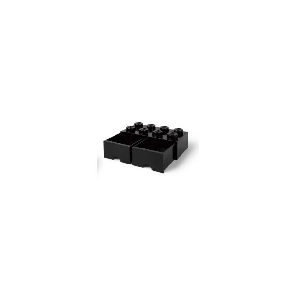 Lego Opbevaringsklods 8 med 2 skuffer - Sort