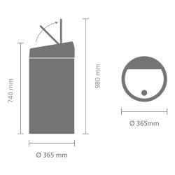 Brabantia Twin Bin Mat Stl / FPP 2x20 Liter - 401084