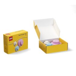 Lego Wall Hanger Av 3 Delar - Vit, Ljusbl, Rosa