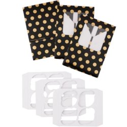 Cupcake boks - Guld og sort 3 stk