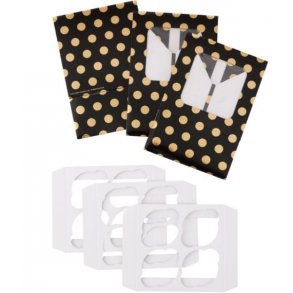Cupcake boks - Guld og sort 3 stk