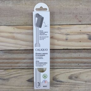 Caliquo - Tandbrste i Bioplast med Udskifteligt Hoved - Hvid - Soft