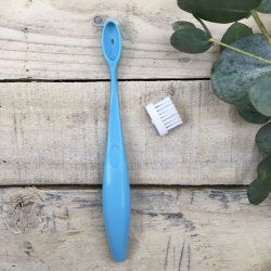 Caliquo - Tandbrste til Brn i Bioplast med Udskifteligt Hoved - Bl - Soft