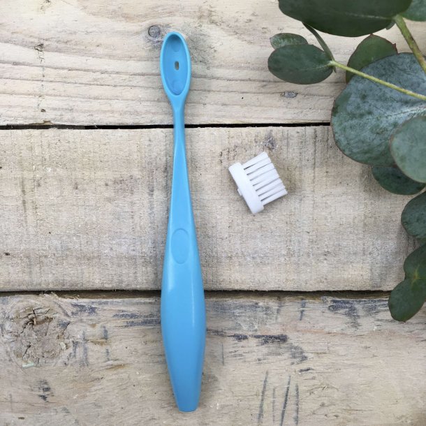 Caliquo - Tandbrste til Brn i Bioplast med Udskifteligt Hoved - Bl - Soft