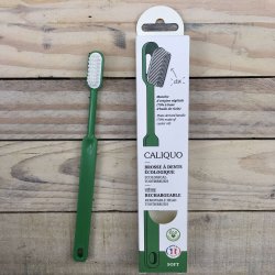Caliquo - Tandbrste i Bioplast med Udskifteligt Hoved - Grn - Soft