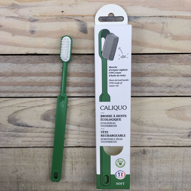Caliquo - Tandbrste i Bioplast med Udskifteligt Hoved - Grn - Soft