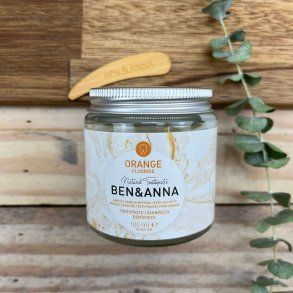 Ben & Anna Tandpasta i glas Orange med Fluoride 100 ml.