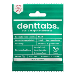 Denttabs The Original - Tandpastapiller med Fluor Mint 125 stk