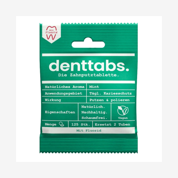 Denttabs The Original - Tandpastapiller med Fluor Mint 125 stk