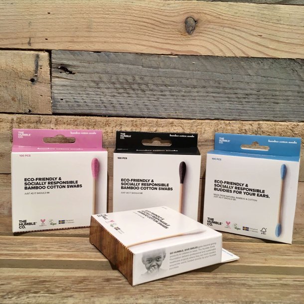 The Humble Co. - Bambus Vatpinde i Hvid (100 stk)