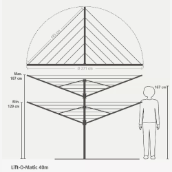 Brabantia Lift-o-matic T�rrestativ Med Jordspyd - 40 Meter T�rreplads