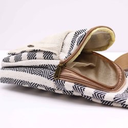 Body Cross Taske Natural Cotton - Sort &amp; Hvid