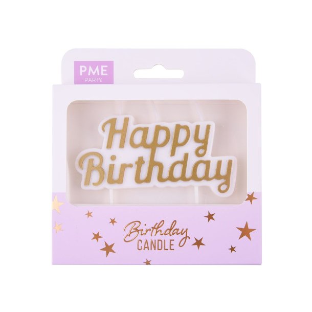 PME Fdselsdagslys Topper - Happy Birthday Gold