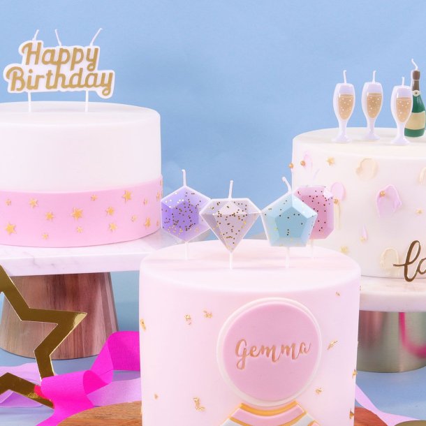 PME Fdselsdagslys Topper - Happy Birthday Gold