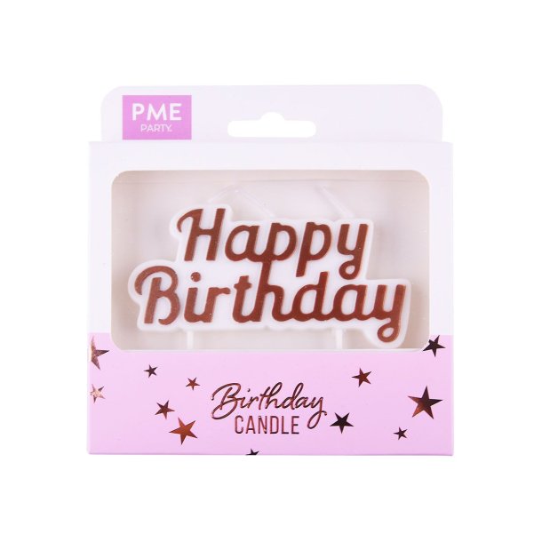 PME Fdselsdagslys Topper - Happy Birthday Rose Gold