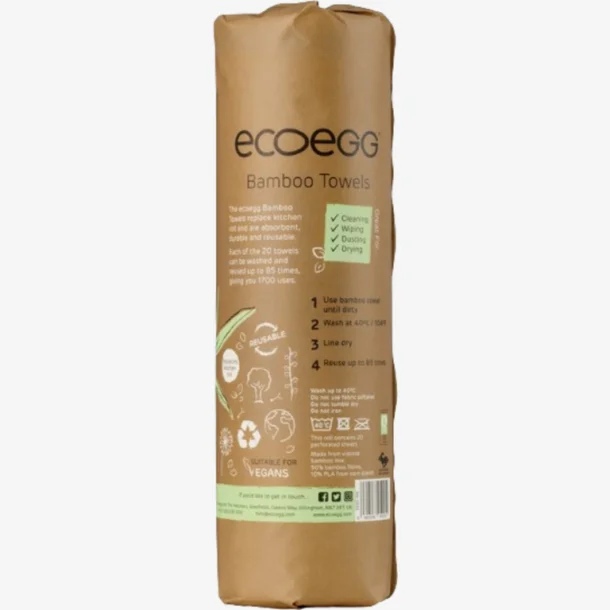 Ecoegg K�kkerulle i Bambus 20 stk - Kan Genbruges