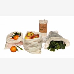 Ecoliving Opbevaringspose til Gr�ntsager i Jute 3 Pak