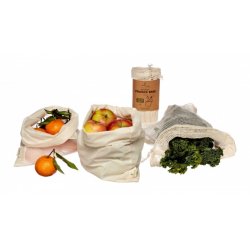 Ecoliving Opbevaringspose til Gr�ntsager i Jute 3 Pak