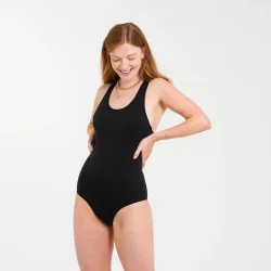WUKA Racerback  Menstruationsbadedragt Medium Flow - Sort