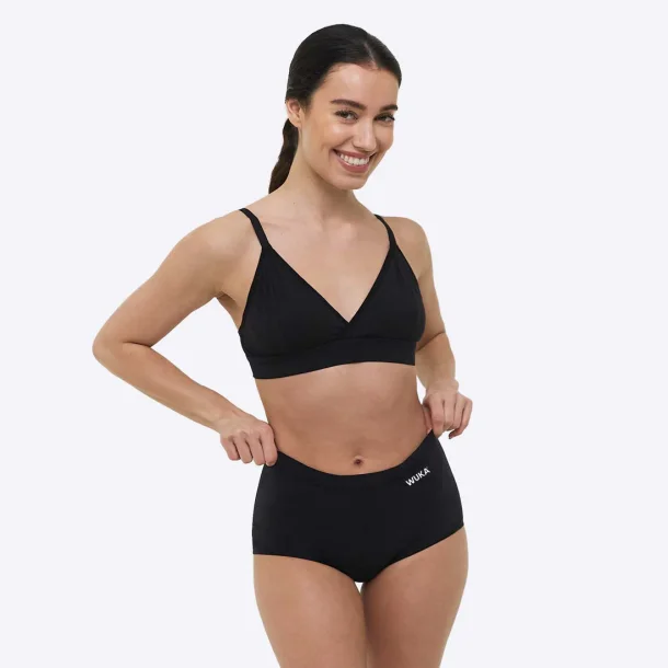 WUKA Menstruationsboxer Shorts - Seamless Brief - Heavy Flow - Sort