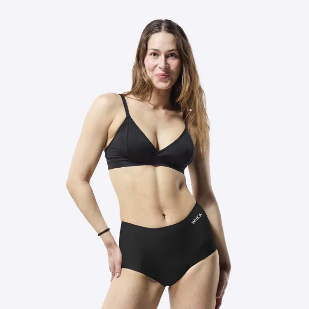 WUKA Menstruationsboxer Shorts - Seamless Brief - Heavy Flow - Sort