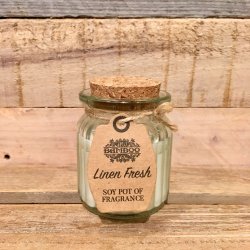 Sojalys i Krukke med Duft - Linen Fresh (60g)