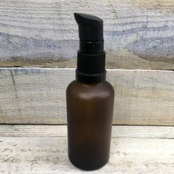 Amber Glasflaske Frosted med Pumpe (50 ml)