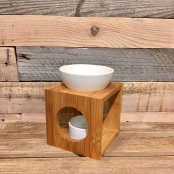 Oliebr�nder Bambus &amp; Hvid Keramik