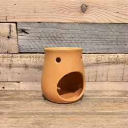 Stor Keramik Oliebrnder med Blade - Orange (12 x 8 cm)