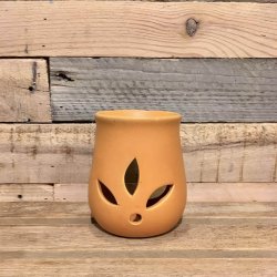 Stor Keramik Oliebr�nder med Blade - Orange (12 x 8 cm)