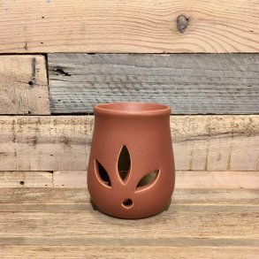 Stor Keramik Oliebr�nder med Blade - Terracotta (12 x 8 cm)