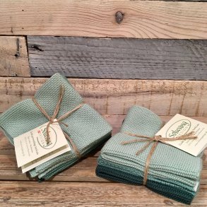 Solwang - Karklude i kologisk Bomuld - Almuegrn Kombi (3 stk)