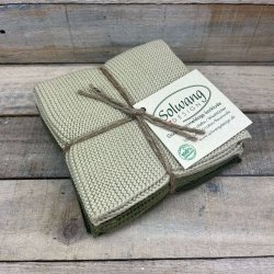 Solwang - Karklude i kologisk Bomuld - Oliven Kombi (3 stk)
