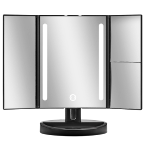 Gillian Jones LED Bordspejl m. Sidepaneler Sort x1 x3 og x5 Forstrrelse