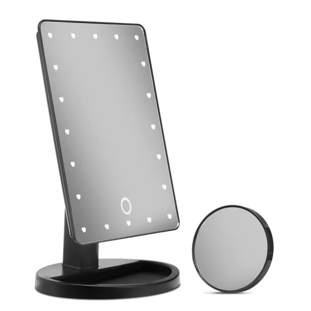 Gillian Jones make-up mirror with heart LED light and touch function H 27 x L 16.5 x W15.5 cm