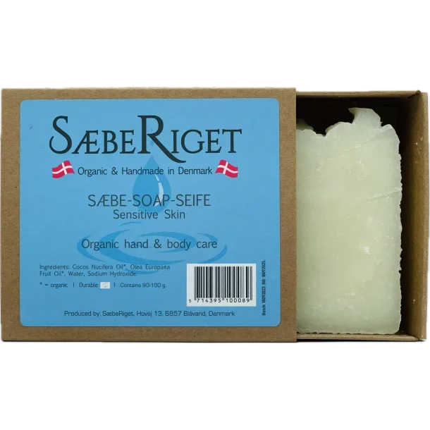 S�beRiget - �kologisk Sensitiv S�bebar til H�nd/Krop - uden duft (100 g)