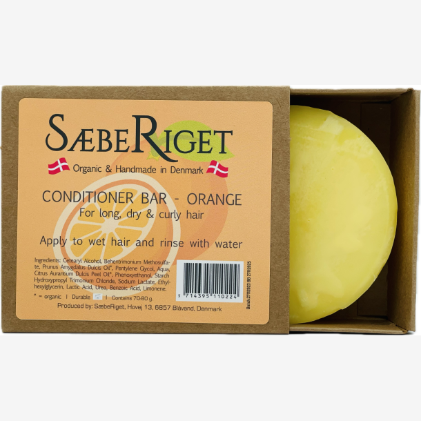 S�beriget - �kologisk Conditioner Bar - Orange Til Lang, T�r Og Kr�llet H�r 70-80g