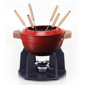 Le Creuset LUXE Fonduest i Stbejern - Cerise