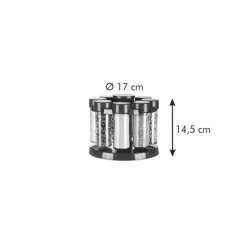 Tescoma Krydderi Glas I Roterende Stand 8 Stk, Antracit Season
